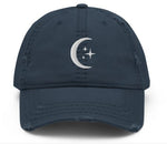 Load image into Gallery viewer, MOON &amp; STARS DISTRESSED DAD HAT
