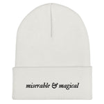 Load image into Gallery viewer, MISERABLE &amp; MAGICAL CUFFED BEANIE - BLACK EMBROIDERY
